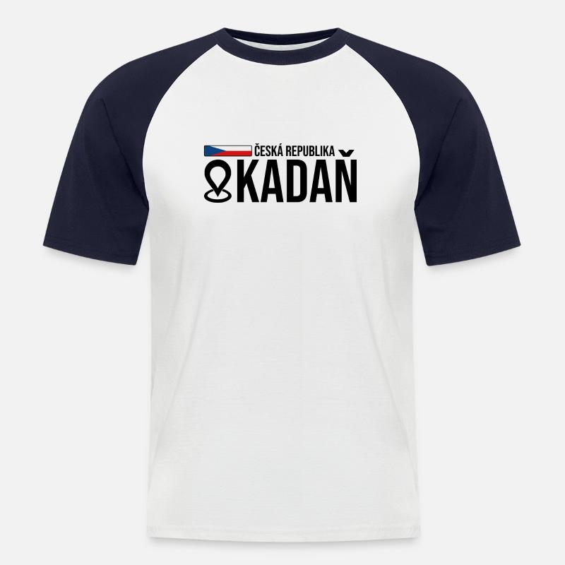Erzgebirge Tschechien Kadaň - Männer Baseball-T-Shirt - Weiß/Navy