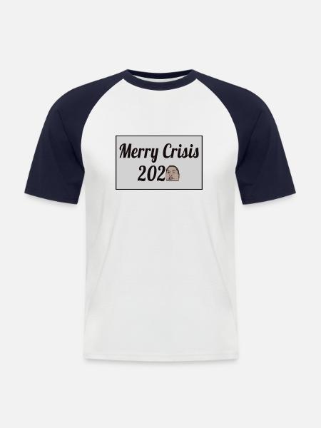 Joyeuse crise 2020 - T-shirt baseball manches courtes Homme - blanc/marine