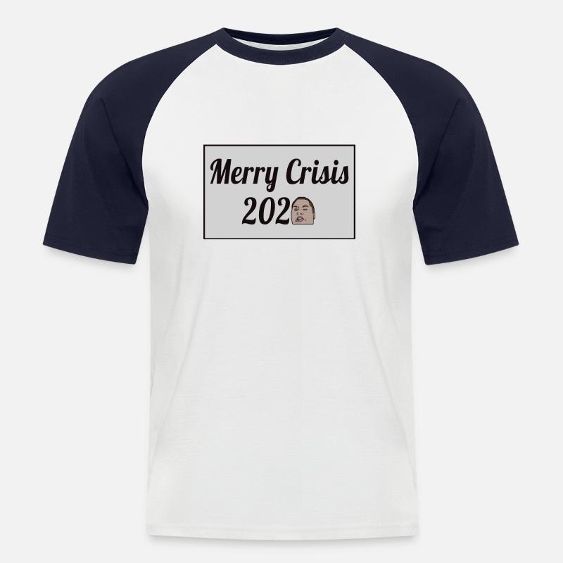 Merry Crisis 2020 - Männer Baseball-T-Shirt - Weiß/Navy