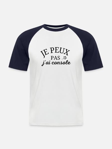 I can't I consoled - Men's Baseball T-Shirt - white/navy