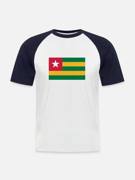 Togo Flag - Men's Baseball T-Shirt - white/navy