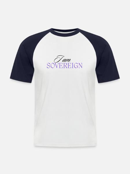 I am sovereign 3 - Men's Baseball T-Shirt - white/navy