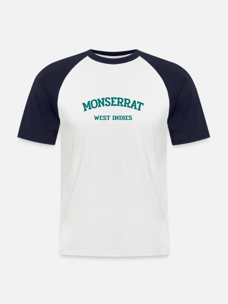 Monserrat - Plymouth - Caribbean - West Indies - Men's Baseball T-Shirt - white/navy