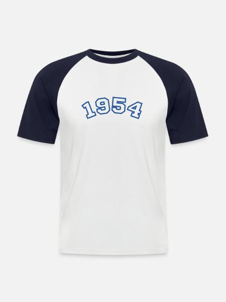 1954 Sport Blue - Men's Baseball T-Shirt - white/navy