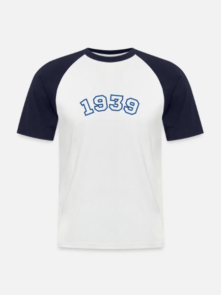 1939 Sport Blue - Men's Baseball T-Shirt - white/navy