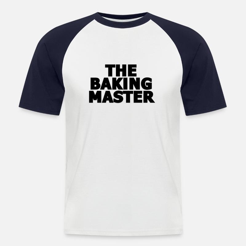 Baking Merch by Printflow - Männer Baseball-T-Shirt - Weiß/Navy