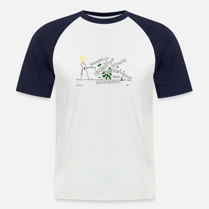 Serendipity - Männer Baseball-T-Shirt - Weiß/Navy