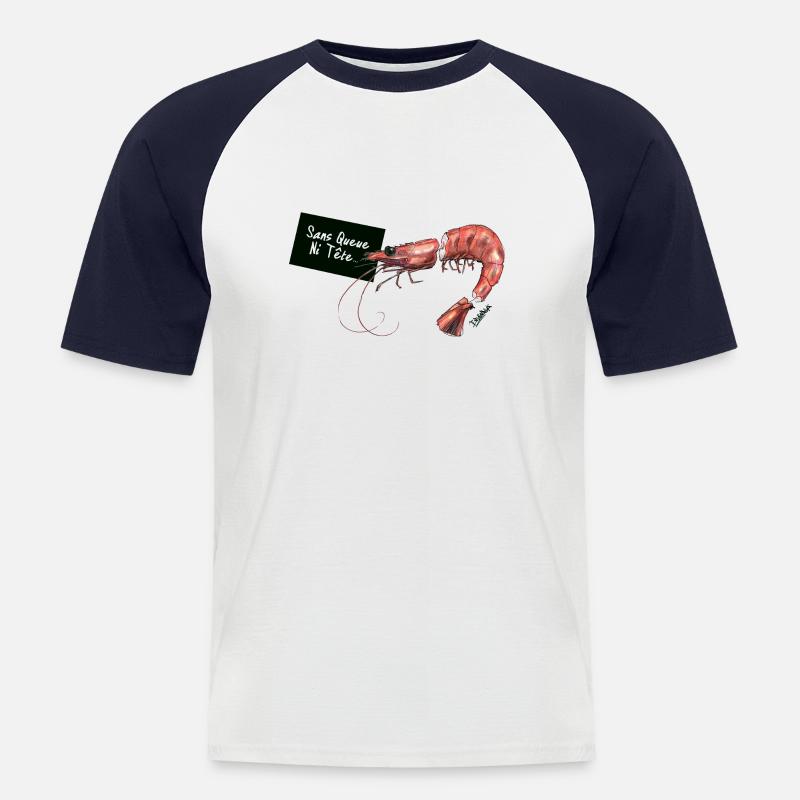 Ohne Kopf oder Zahl - Männer Baseball-T-Shirt - Weiß/Navy