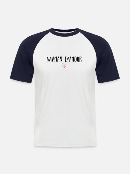 Liebe Mama - Männer Baseball-T-Shirt - Weiß/Navy