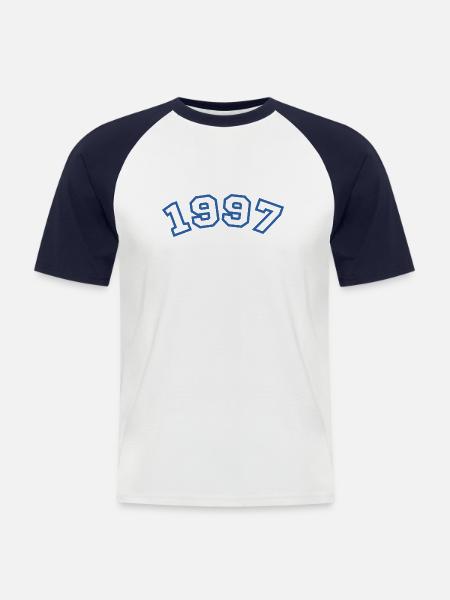 1997 Sport Blue - Men's Baseball T-Shirt - white/navy