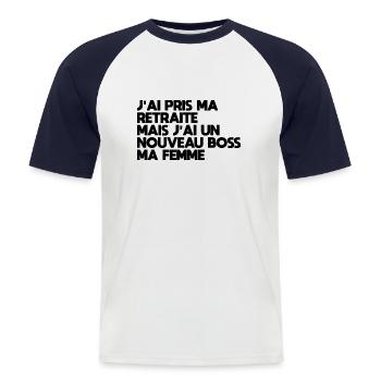 Lustiger Mann Ruhestand Geschenkidee für einen März - Männer Baseball-T-Shirt - Weiß/Navy - Vorne - Nik (191cm)