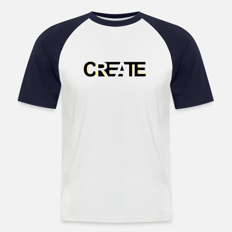 CREATE, modern, creative credo - Men's Baseball T-Shirt - white/navy