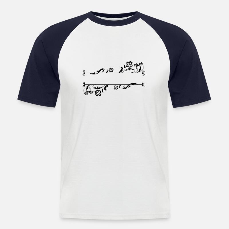 Namen oder Zahlen - Männer Baseball-T-Shirt - Weiß/Navy