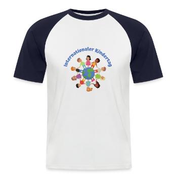 Internationaler Kindertag - Männer Baseball-T-Shirt - Weiß/Navy - Vorne - Nik (191cm)