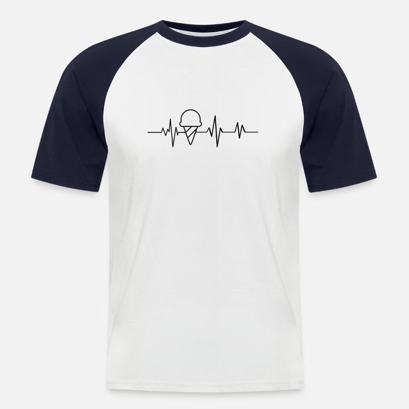 Herzschlag-Eis - Männer Baseball-T-Shirt - Weiß/Navy