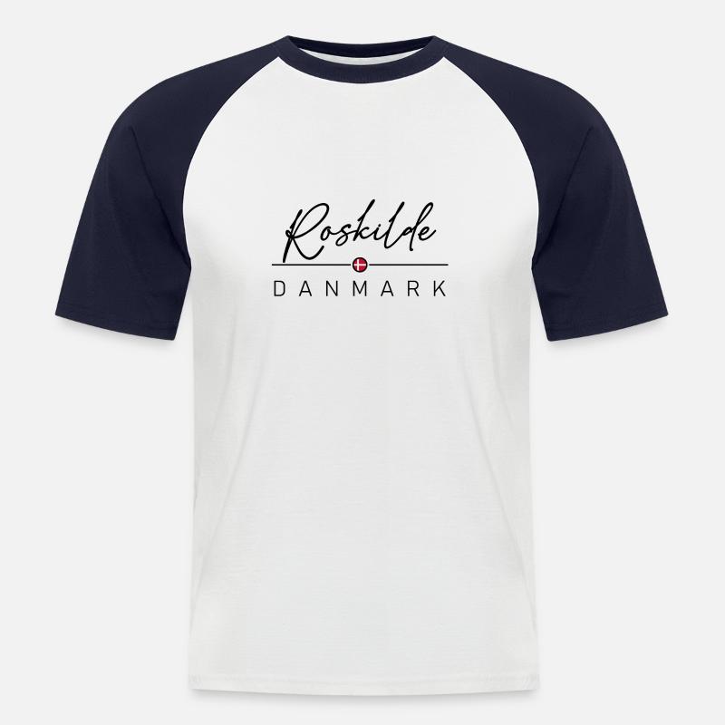 Dänemark - Roskilde - Danmark - Denmark - Männer Baseball-T-Shirt - Weiß/Navy