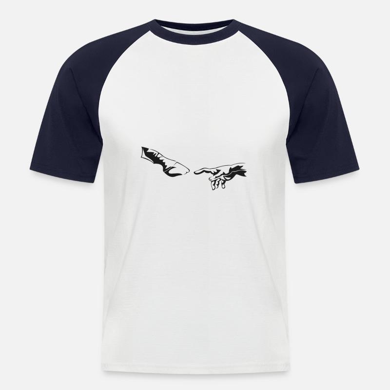 Pferde hufe hand - Männer Baseball-T-Shirt - Weiß/Navy