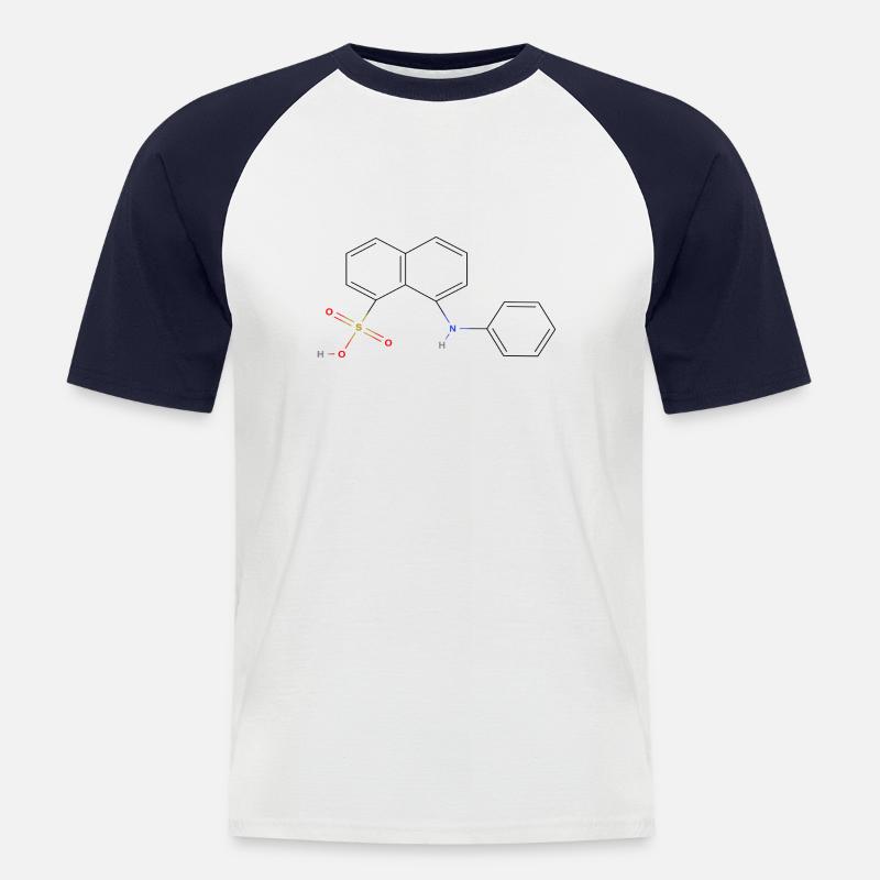 Lipase Molekül - Farbige Strukturformel - Männer Baseball-T-Shirt - Weiß/Navy