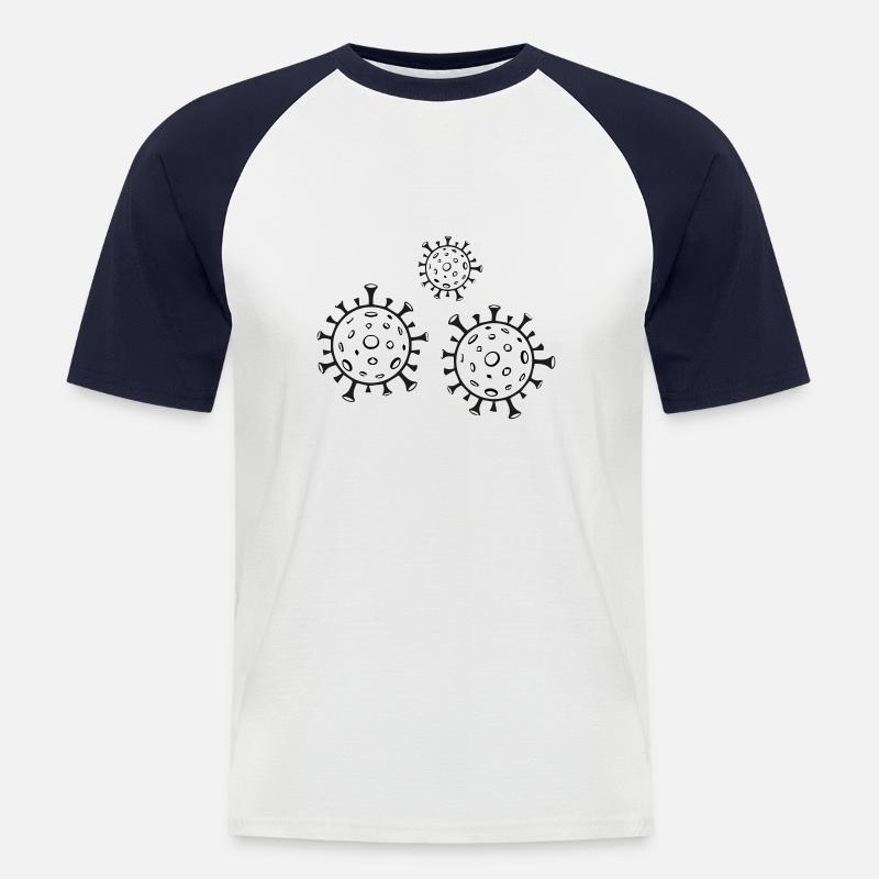the virus - Männer Baseball-T-Shirt - Weiß/Navy