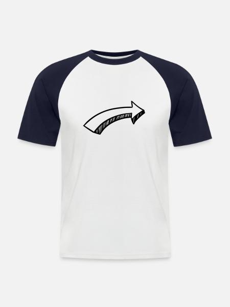 Arrow drawing sketch black - Men's Baseball T-Shirt - white/navy
