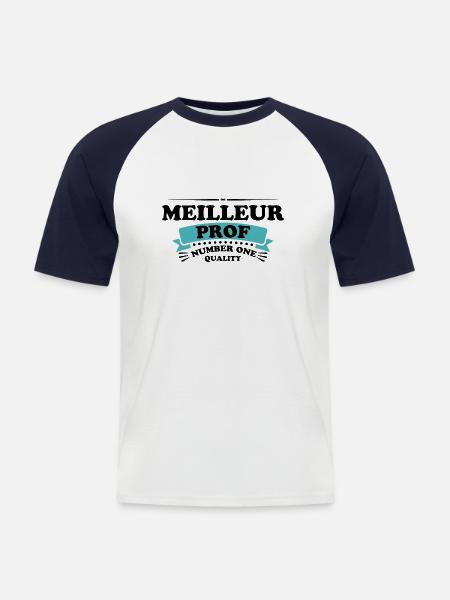 Bester Lehrer - Männer Baseball-T-Shirt - Weiß/Navy