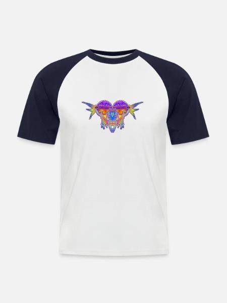 Trippy Heart - Men's Baseball T-Shirt - white/navy