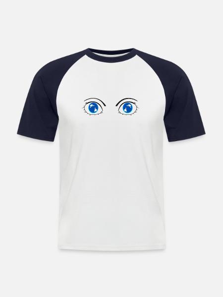 blue eyes - Men's Baseball T-Shirt - white/navy