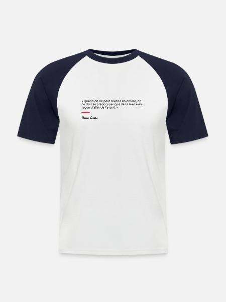 Paulo Coelho - T-shirt baseball manches courtes Homme - blanc/marine