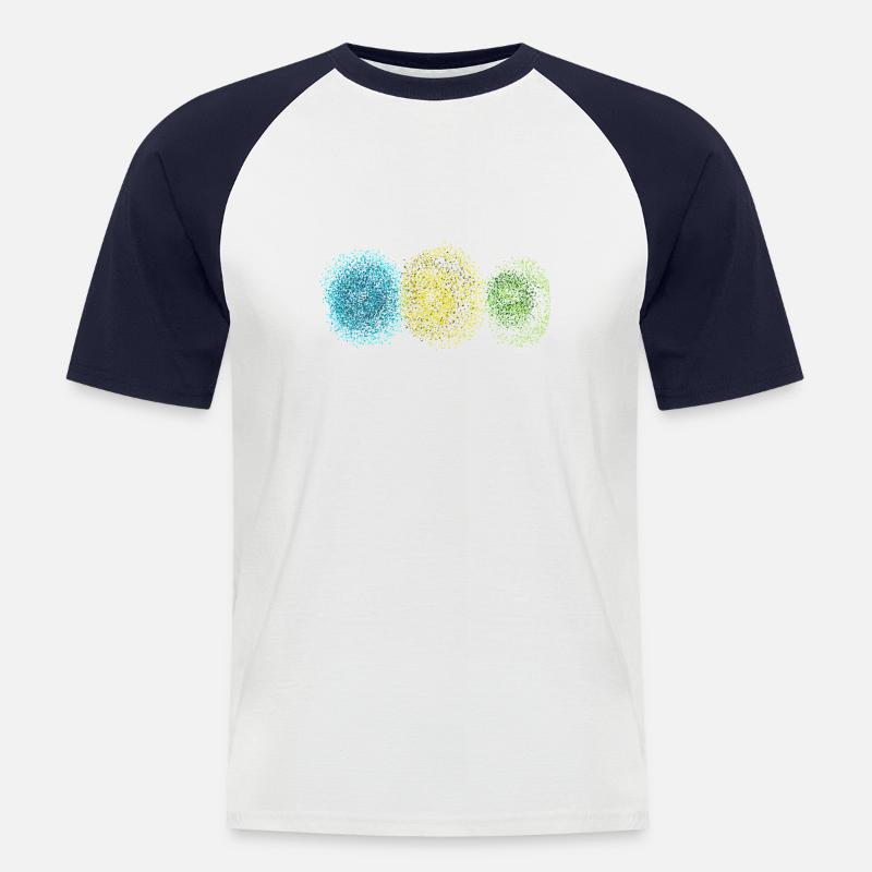 Pusteblumen bunt - Männer Baseball-T-Shirt - Weiß/Navy