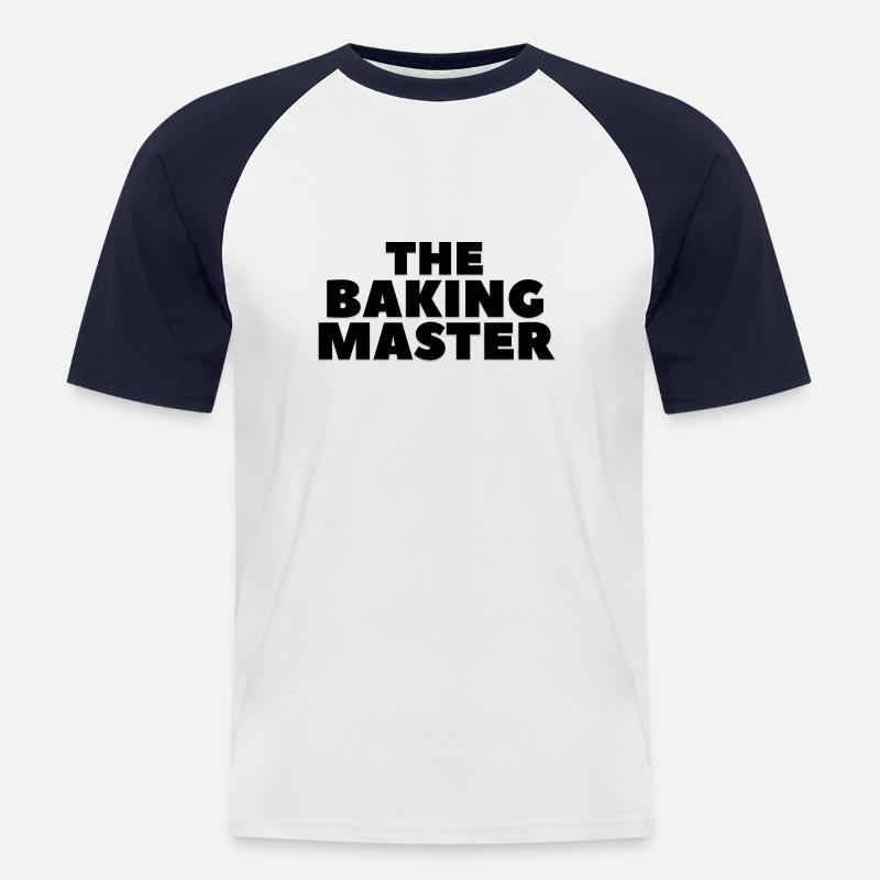Baking Masterclass Merch - Männer Baseball-T-Shirt - Weiß/Navy
