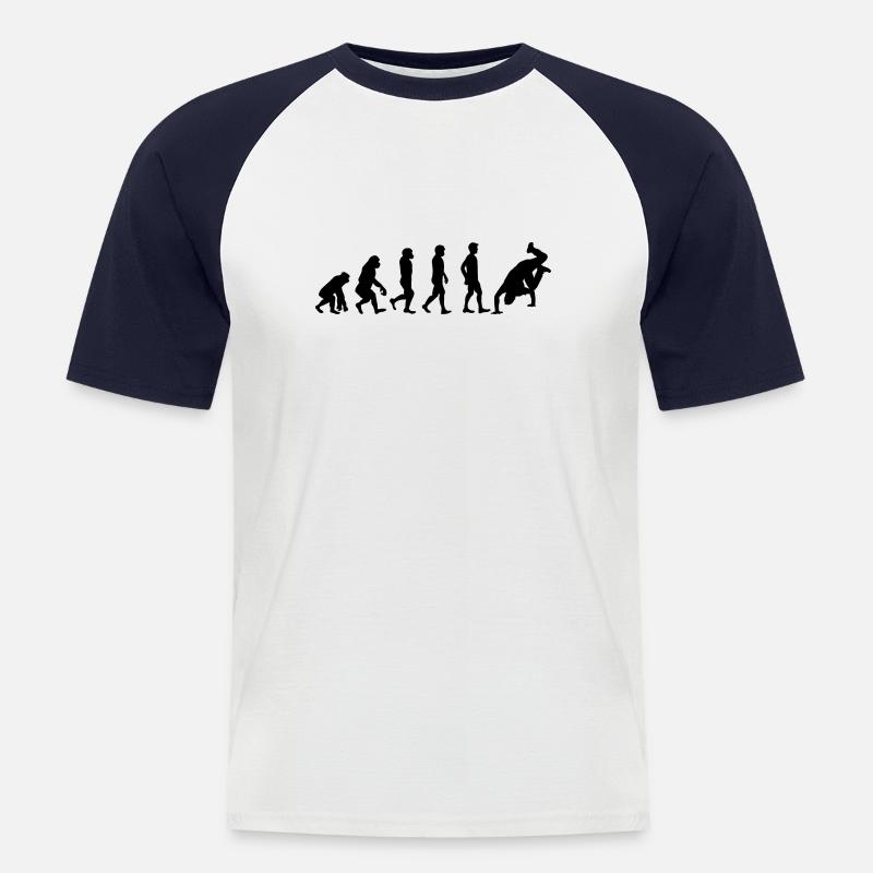 Breakdance Evolution schwarz - Männer Baseball-T-Shirt - Weiß/Navy