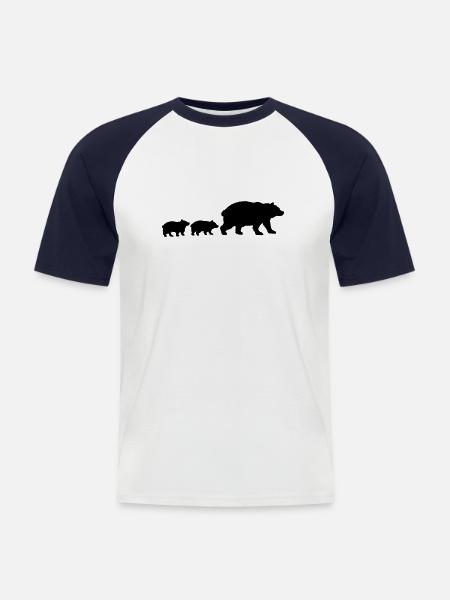 Bear Family Children - Men's Baseball T-Shirt - white/navy