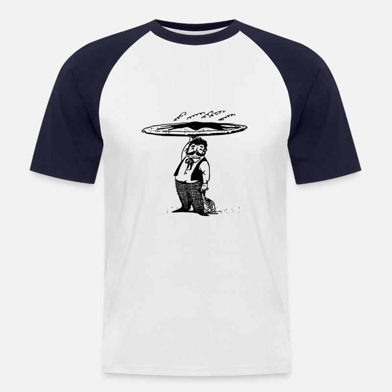 Pizza Pizza - Männer Baseball-T-Shirt - Weiß/Navy