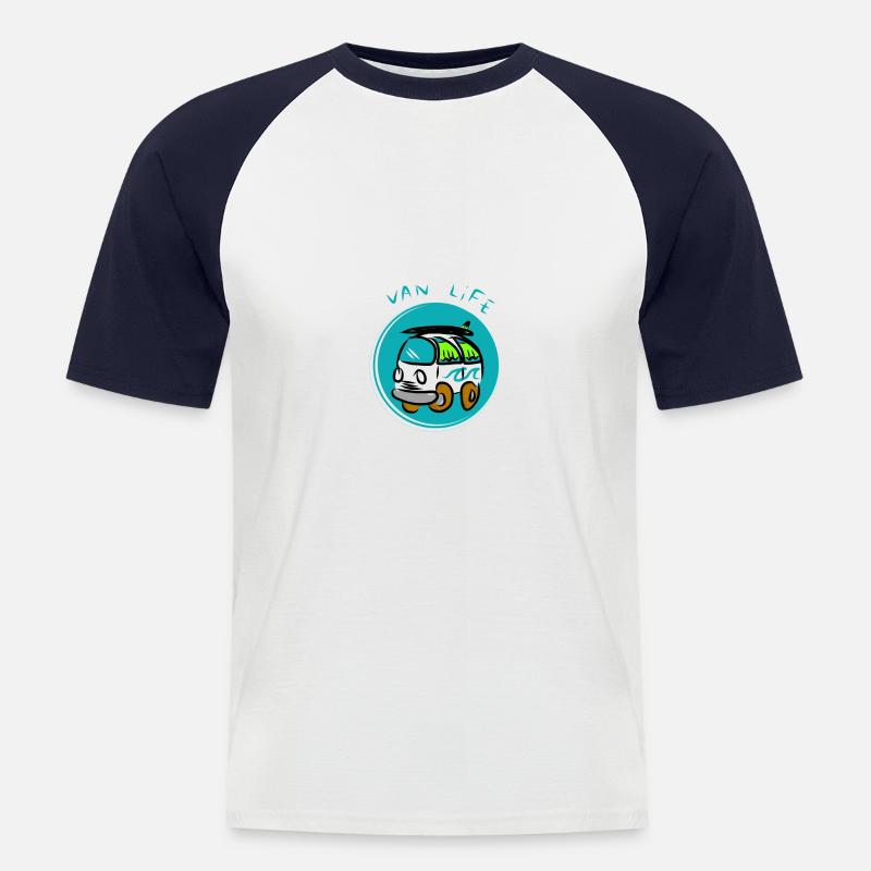 Van Leben - Männer Baseball-T-Shirt - Weiß/Navy