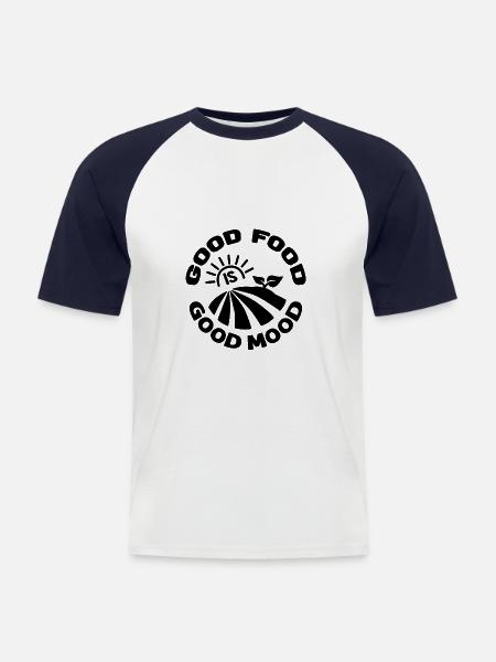good food - Men's Baseball T-Shirt - white/navy