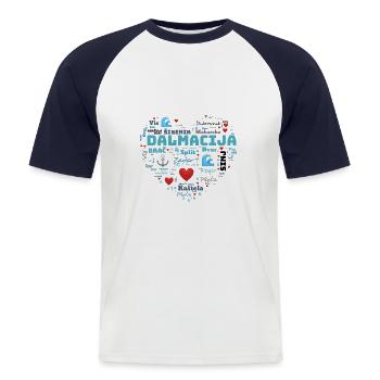 Dalmacija u ❤️ - Männer Baseball-T-Shirt - Weiß/Navy - Vorne - Nik (191cm)