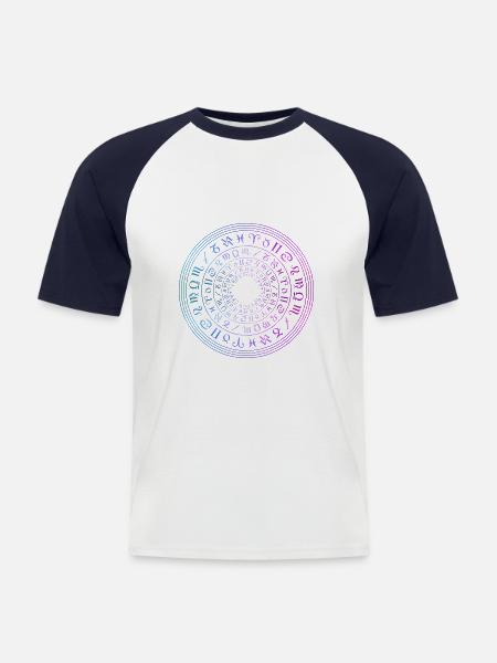 L’œil de l’univers - T-shirt baseball manches courtes Homme - blanc/marine