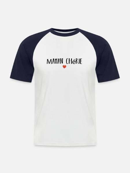 Geliebte Mutter - Männer Baseball-T-Shirt - Weiß/Navy