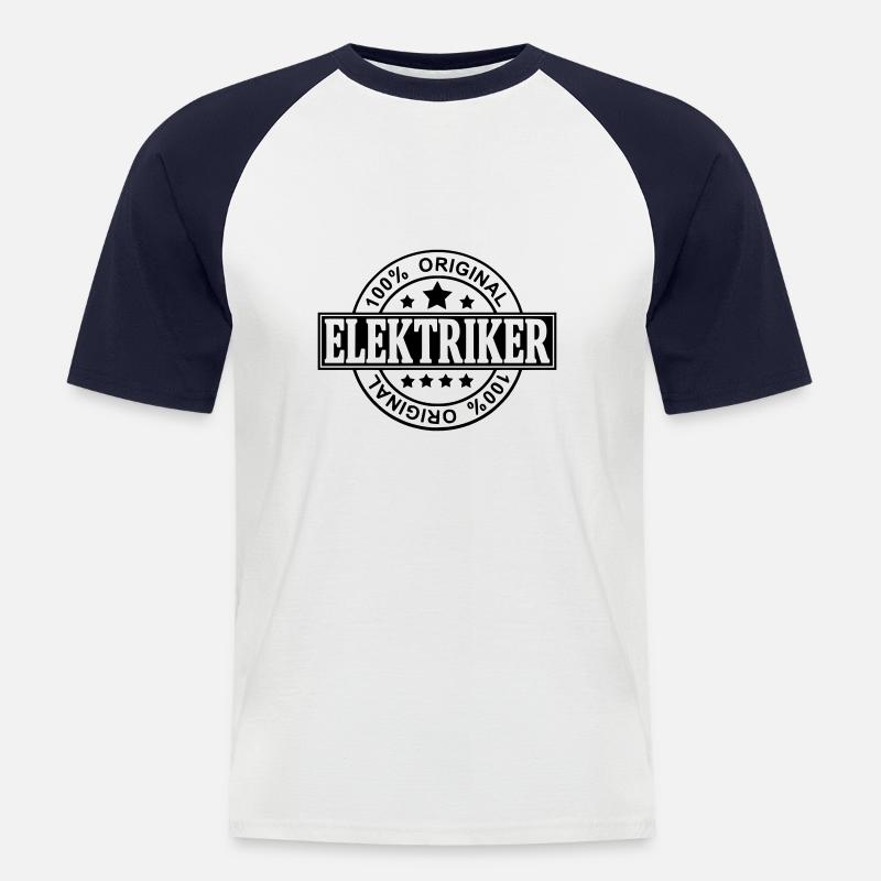 Elektriker - Männer Baseball-T-Shirt - Weiß/Navy