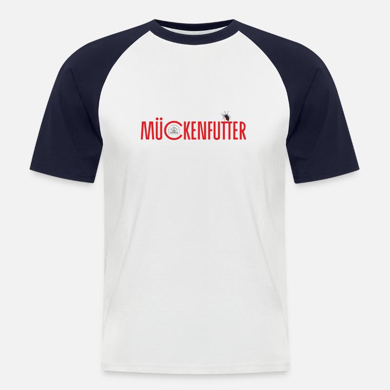 Mückenfutter II - Männer Baseball-T-Shirt - Weiß/Navy