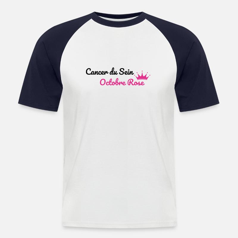 Brustkrebs Rosa Oktober - Männer Baseball-T-Shirt - Weiß/Navy