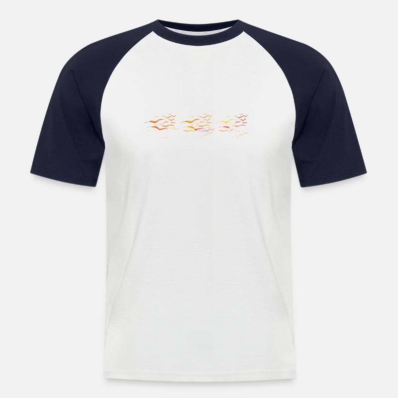 Vogel - Männer Baseball-T-Shirt - Weiß/Navy