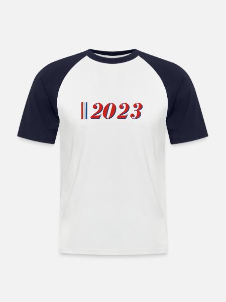 Year 2023 - Men's Baseball T-Shirt - white/navy