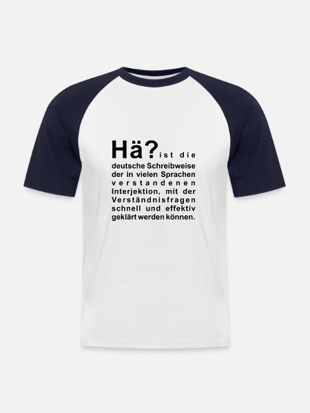 Hä? - Männer Baseball-T-Shirt - Weiß/Navy