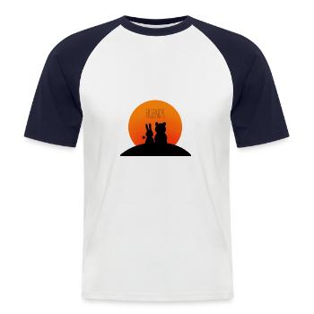 Friends Bär und Hase - Männer Baseball-T-Shirt - Weiß/Navy - Vorne - Nik (191cm)