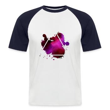 triangle purple triangle purple - Men's Baseball T-Shirt - white/navy - Front - Nik (191cm)