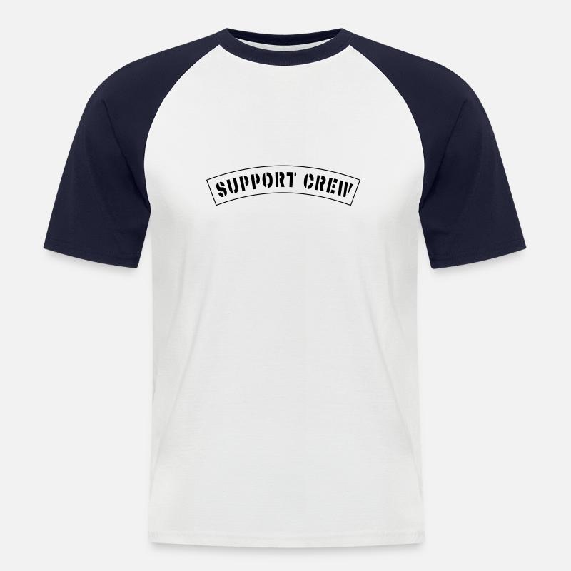 Support Crew Style Patch - Männer Baseball-T-Shirt - Weiß/Navy