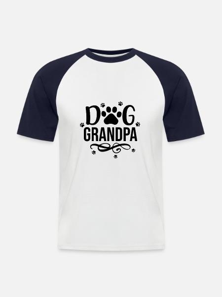 Hund Opa 01 - Männer Baseball-T-Shirt - Weiß/Navy