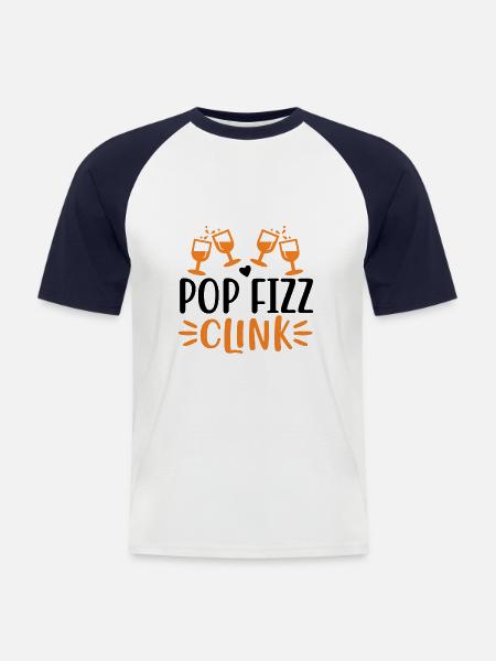 Pop Fizz Clink 01 - Men's Baseball T-Shirt - white/navy