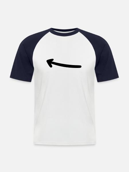 Arrow drawing sketch black - Men's Baseball T-Shirt - white/navy